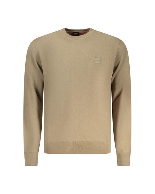 Boss Natural Round-Neck Knitwear for men