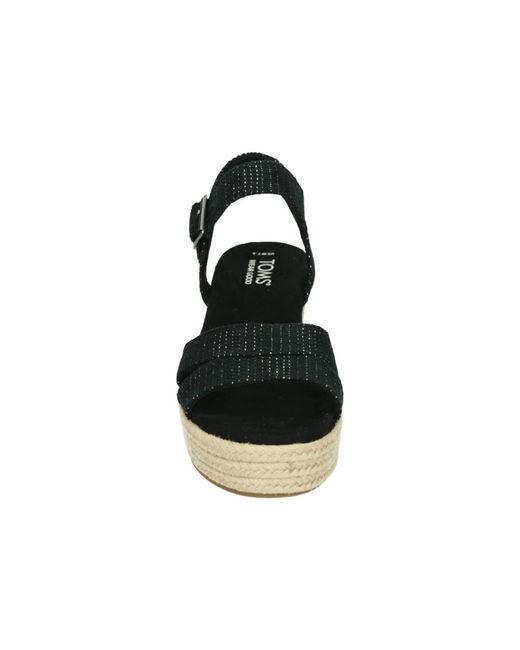 TOMS Schoenen ,Zwart ,Linnen Sportieve Sandalen Audrey Zwart Rubberen Zool in het Black