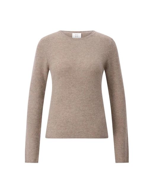 Almala Brown Rundhals-Strickpullover