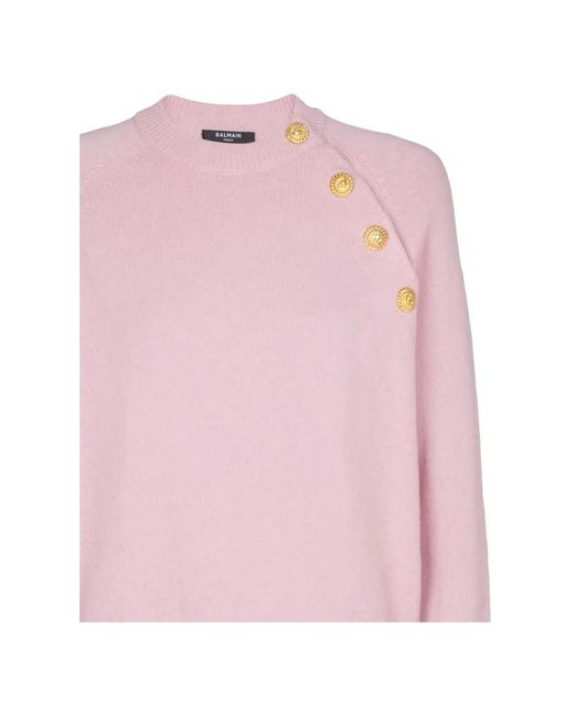 Balmain Pink Kurzer Pullover