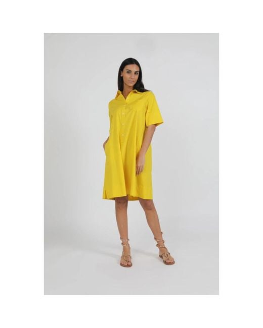 ROSSO35 Yellow Shirt Dresses