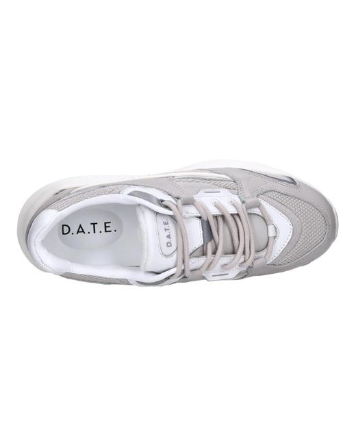 Date Schoenen ,Grijs ,Leer Vela Hybrid Lightgrigio-Bianco Sneakers in het White voor heren