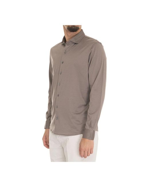 Gran Sasso Langärmeliges Baumwollhemd Mit Kläppchenkragen in Brown für Herren
