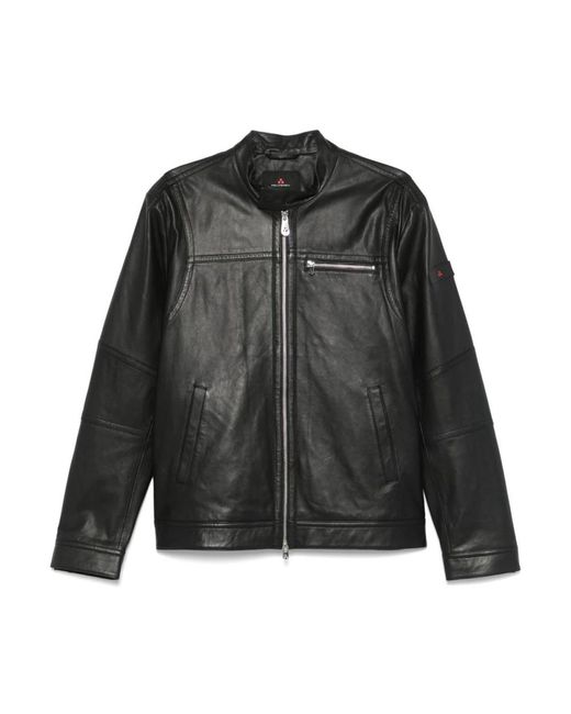 Peuterey Jassen ,Zwart ,Leer Luxe Zwarte Bovenkleding Jas in het Black voor heren