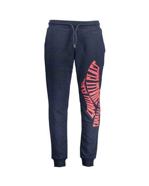 Roberto Cavalli Blue Cotton Sweatpants for men