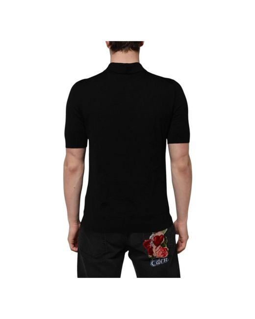 Dolce & Gabbana Black Polo Shirts for men