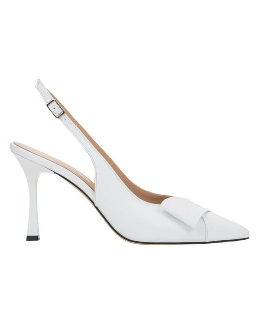 ESTRO White Slingback-Pumps Mit Stilettoabsatz Und Spitzer Zehenpartie