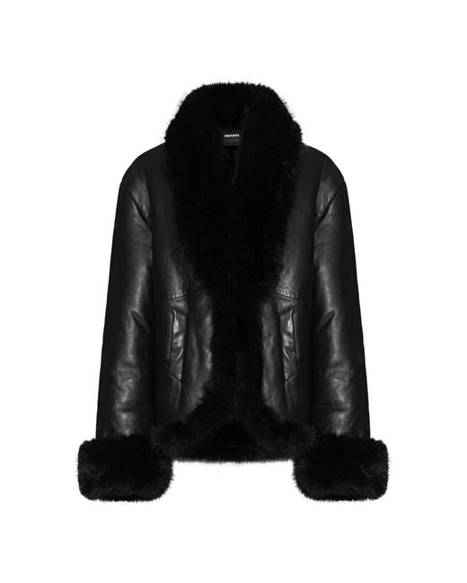 ROTATE BIRGER CHRISTENSEN Black Faux Fur & Shearling Jackets