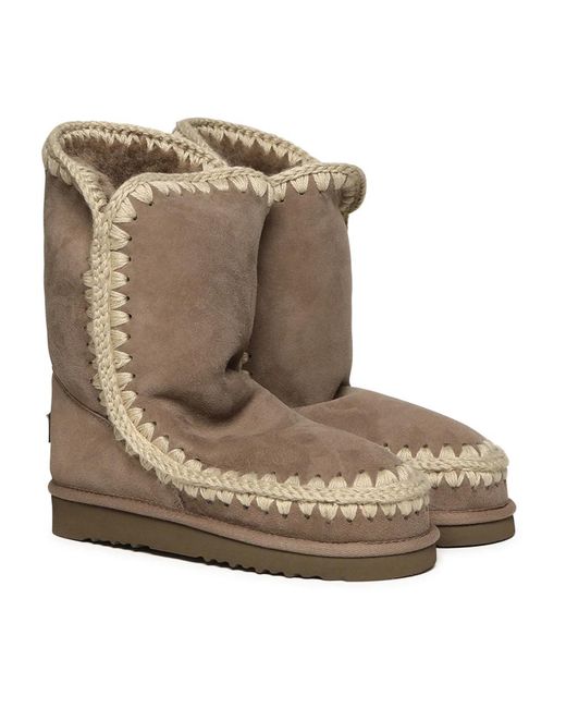 Mou Schoenen ,Grijs ,Wol Winterlaarzen in het Brown