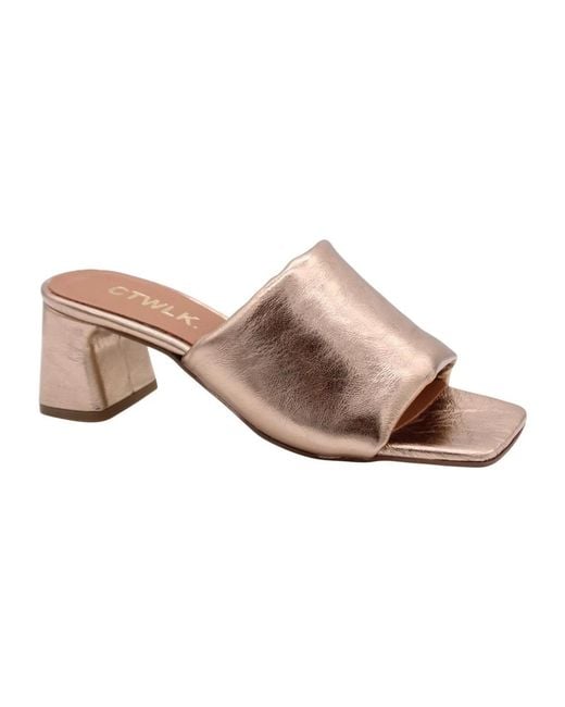 CTWLK Pink Heeled Mules