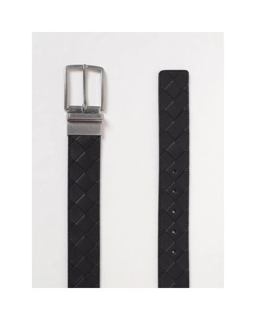 Bottega Veneta Luxe Geweven Leren Riem in het Black voor heren