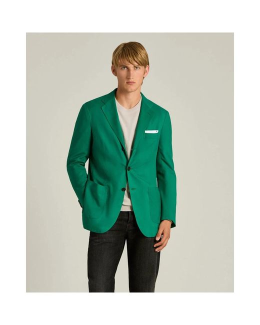 Kiton Cashmere Single-Breasted Jacket in het Green voor heren