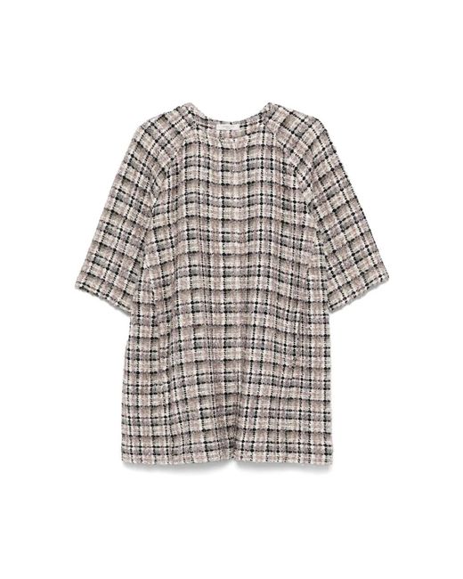 Charlott Gray Beiger Lurex-Detailmantel