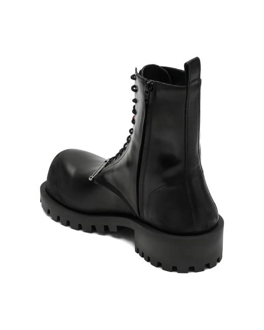 Balenciaga Black Lace-Up Boots for men