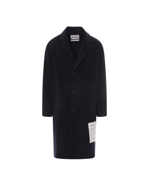 Amaranto Black Single-Breasted Coats for men