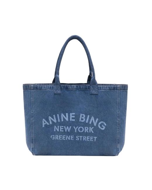 Anine Bing Blue Tote Bags