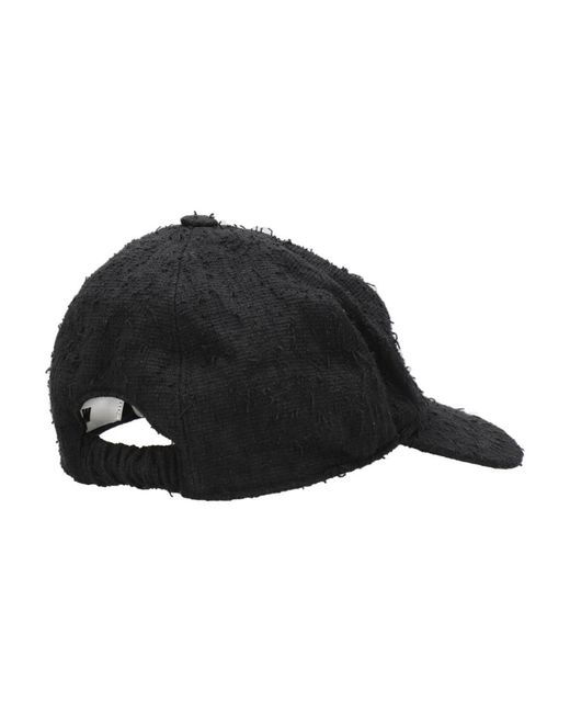 MSGM Black Schwarzer Baumwoll-Texturierter Bouclé-Hut