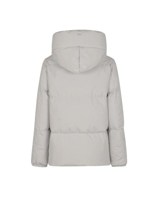 Herno Gray Logo-Print Padded Jacket