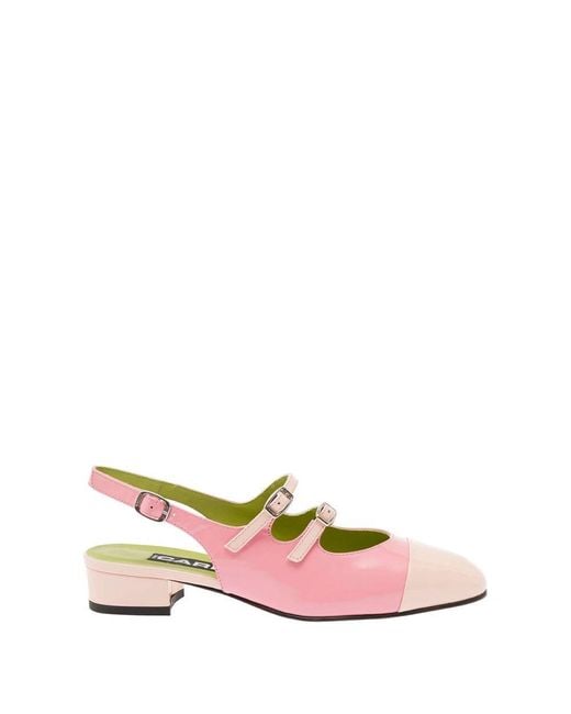 CAREL PARIS Pink Rosa Slingback Mary Janes Mit Blockabsatz