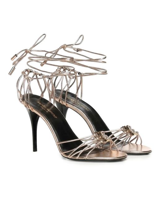 Saint Laurent Metallic High Heel Sandals