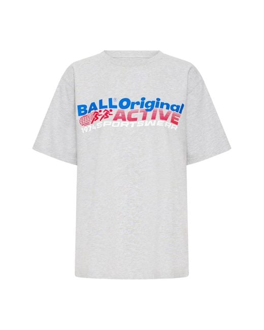 Ball Tops ,Grijs ,Leer T-Shirts in het White