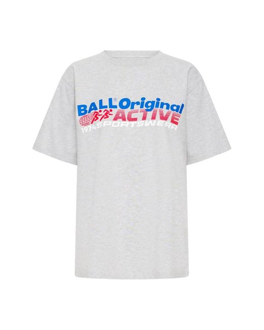 Ball Tops ,Grijs ,Leer T-Shirts in het White