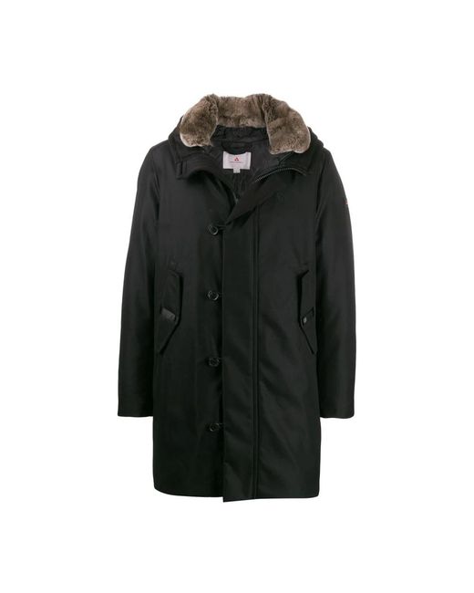 Peuterey Jassen ,Zwart ,Katoen Kasa Sl 00 Fur Parka in het Black voor heren