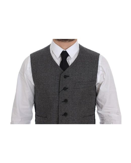 Dolce & Gabbana Gray Waistcoats for men