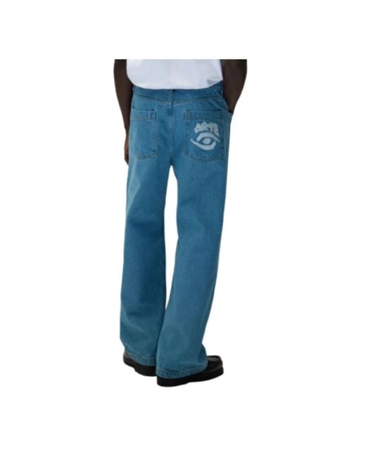 Arte' Blue Wide Trousers for men