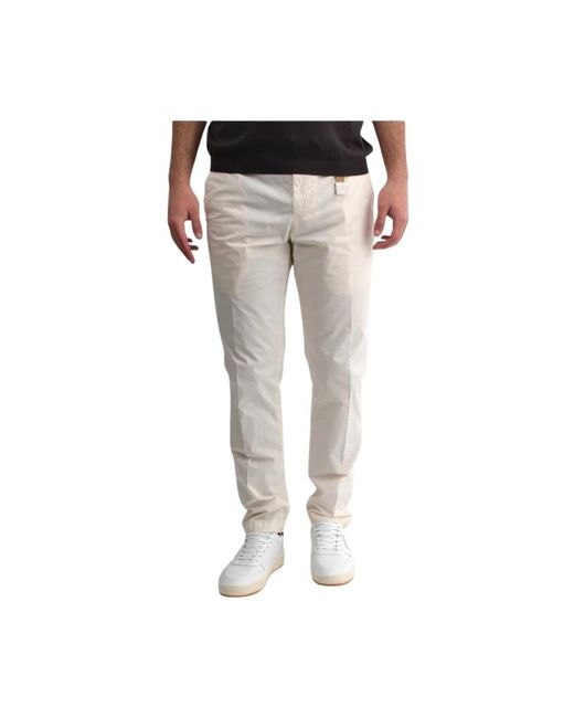 Pantaloni crema con cintura regolabile di White Sand in Gray da Uomo