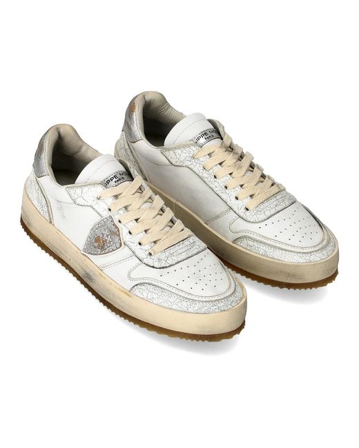 Philippe Model Schoenen ,Wit ,Katoen Sneakers Nice Tennis in het White