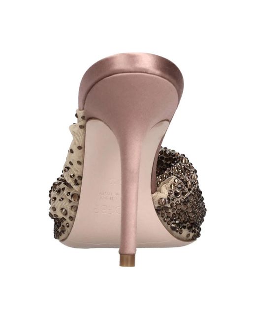 Gedebe Brown Heeled Mules