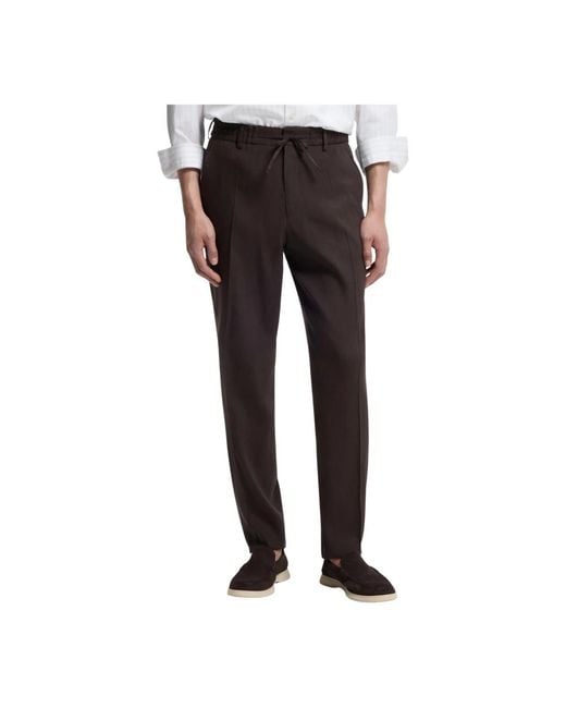 Boss Gray Slim-Fit Trousers for men