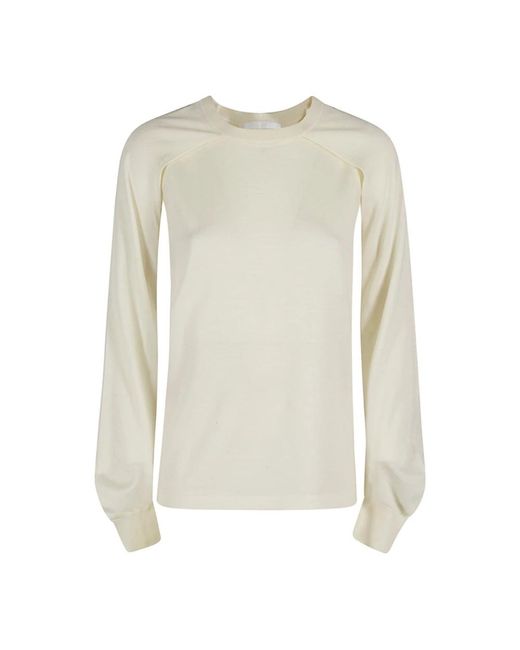 Helmut Lang White Round-Neck Knitwear