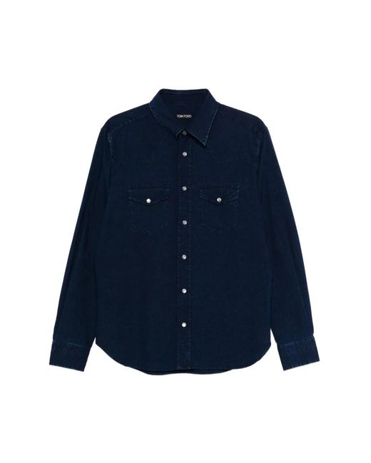 Tom Ford Blue Denim Shirts for men