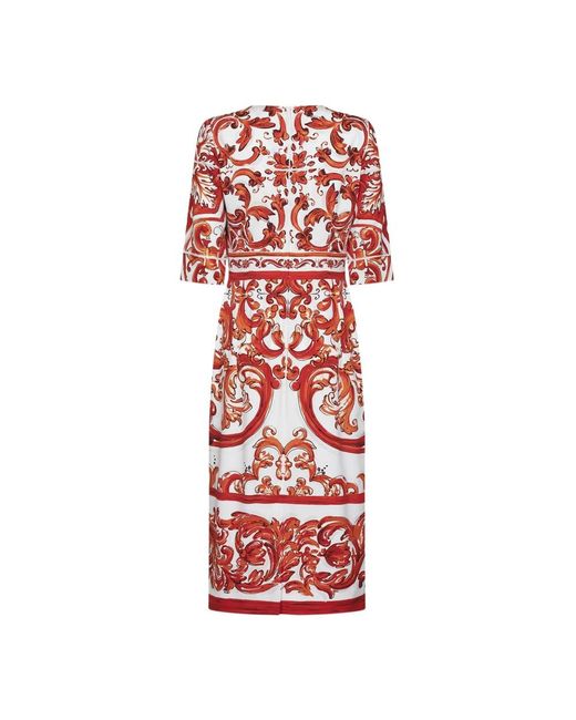 Dolce & Gabbana Red Midi Dresses