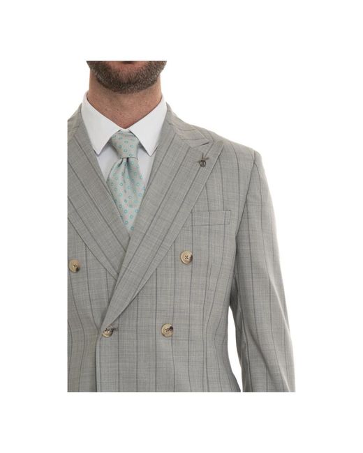 Suits > suit sets > double breasted suits Paoloni pour homme en coloris Gray