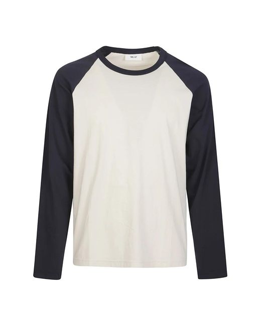 NN07 Blue Long Sleeve T-Shirts for men