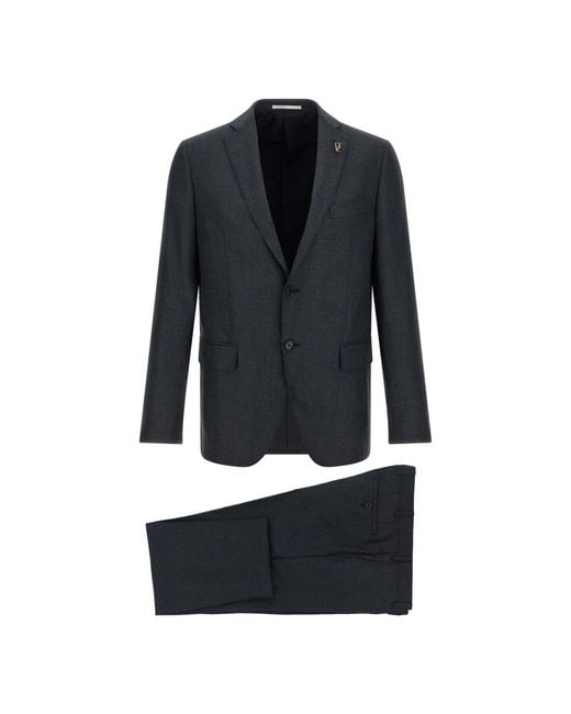 Pal Zileri Black Single Breasted Suits for men