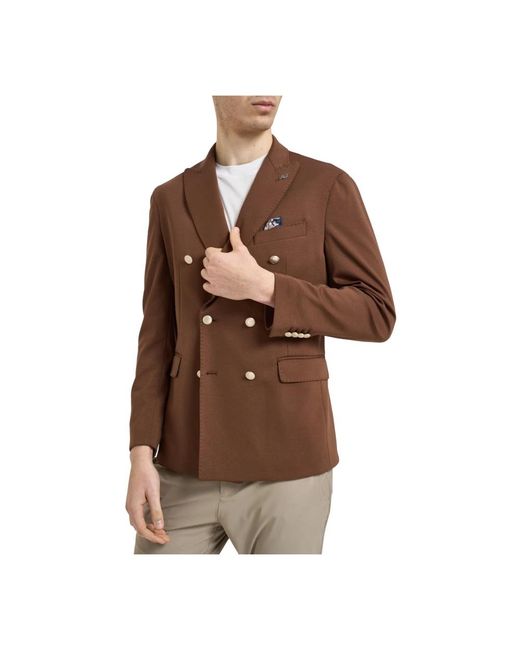 Bob Double-Breasted Jacket in het Brown voor heren