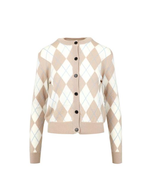 MSGM Natural Pullover mit diamantmuster