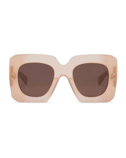 Balmain Accessoires ,Roze ,B-Bold Zonnebril in het Brown