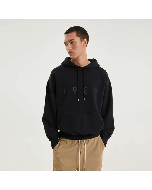 1989 STUDIO Black Hoodies for men