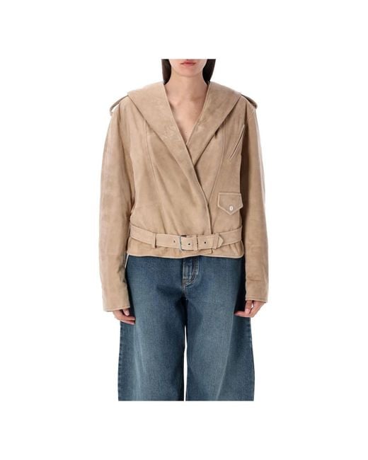 Alaïa Blue Leather Jackets