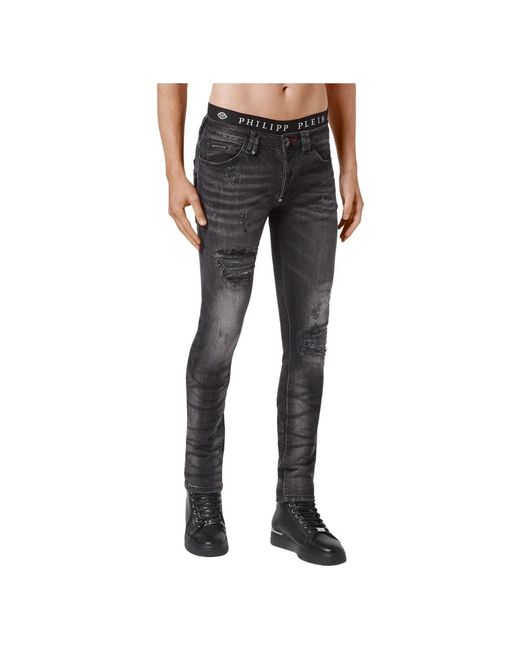 Philipp Plein Gray Slim Fit Jeans for men