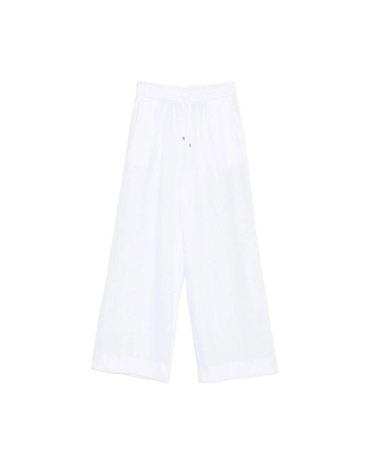 Clips White Wide Trousers