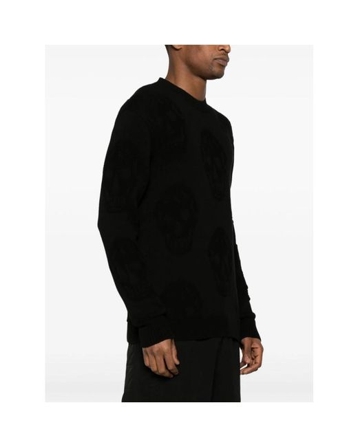 McQueen Black Round-Neck Knitwear for men