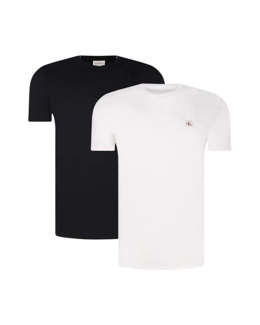 Calvin Klein Ss Badge Tee 2Pk in het Black voor heren