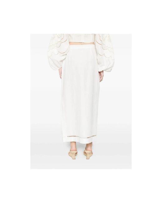 Tela White Maxi Skirts