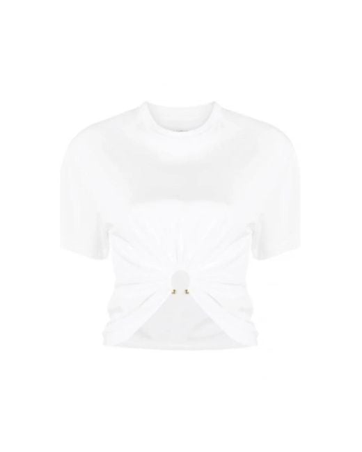 Rabanne White Weißes t-shirt mode luxus